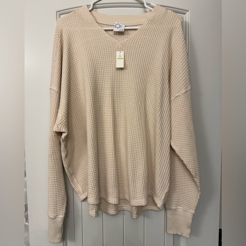 NWT Aerie Waffle Knit Top